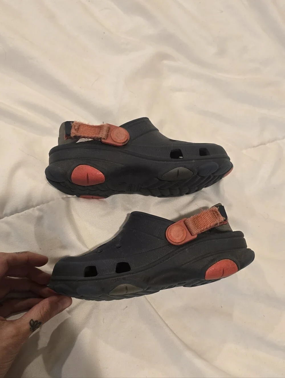 Crocs Children's All-Terrain Clogs Navy and Red Size 10
